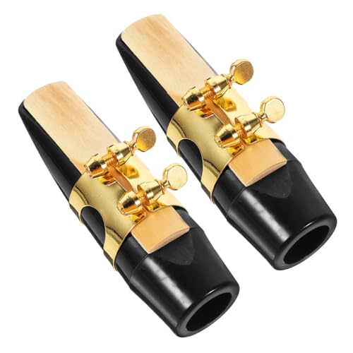 BESTonZON - BESTonZON 2 Stück Altsaxophon Mundstücke Altsaxophon Ligatur Musikinstrumentenbedarf Tenorsaxophon Mundstück Set Saxophon Altmundstücke Saxophon Teile Holz