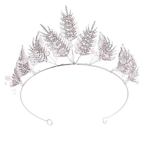 Tocado de novia tipo tiara vintage de cristales para evitar peinados desarmados