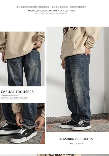 Jeans Pants Trouser Denim Splicing Design Sense High Street Men's Youth Handsome Style Versatile3