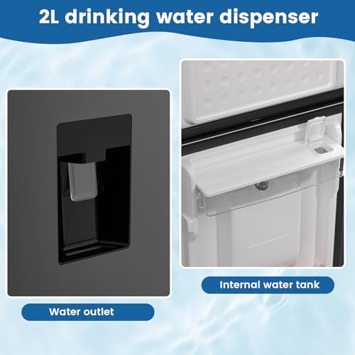 Image of BANGSON 7.3 Cu.Ft Refrigerator with Water Dispenser, Apartment Refrigerator with Freezer, Adjustable Thermostat, Low Noise, Fridge for Office, Kitchen, and Home, Black