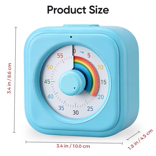 Image of Rainbow Visual Timer for Kids, 60 Minute Silent Countdown Clock