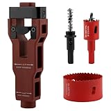 Door Latch Installation Kit, Precision Scoring and Chiseling Metal Door Lock Hole Saw Kit Latch Mortise Tool Fits for 1-3/8’ or 1-3/4’ Thick Wooden Door, Professional Installation