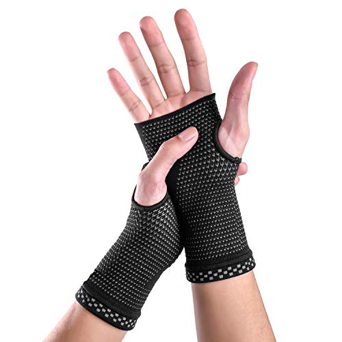 ABYON Handgelenkbandage Kompressive Handgelenk Bandagen 2 Stück für Links und Rechtshänder Arthritis, Sehnenentzündung, Verstauchung, Sportschutz für Männer Frauen (Black, M)