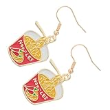 HORIALENCE チリインスタントラーメンイヤリング ユーモアあふれるダングル食べ物モチーフ カジュアルとパーティー用女性ファッションアクセ