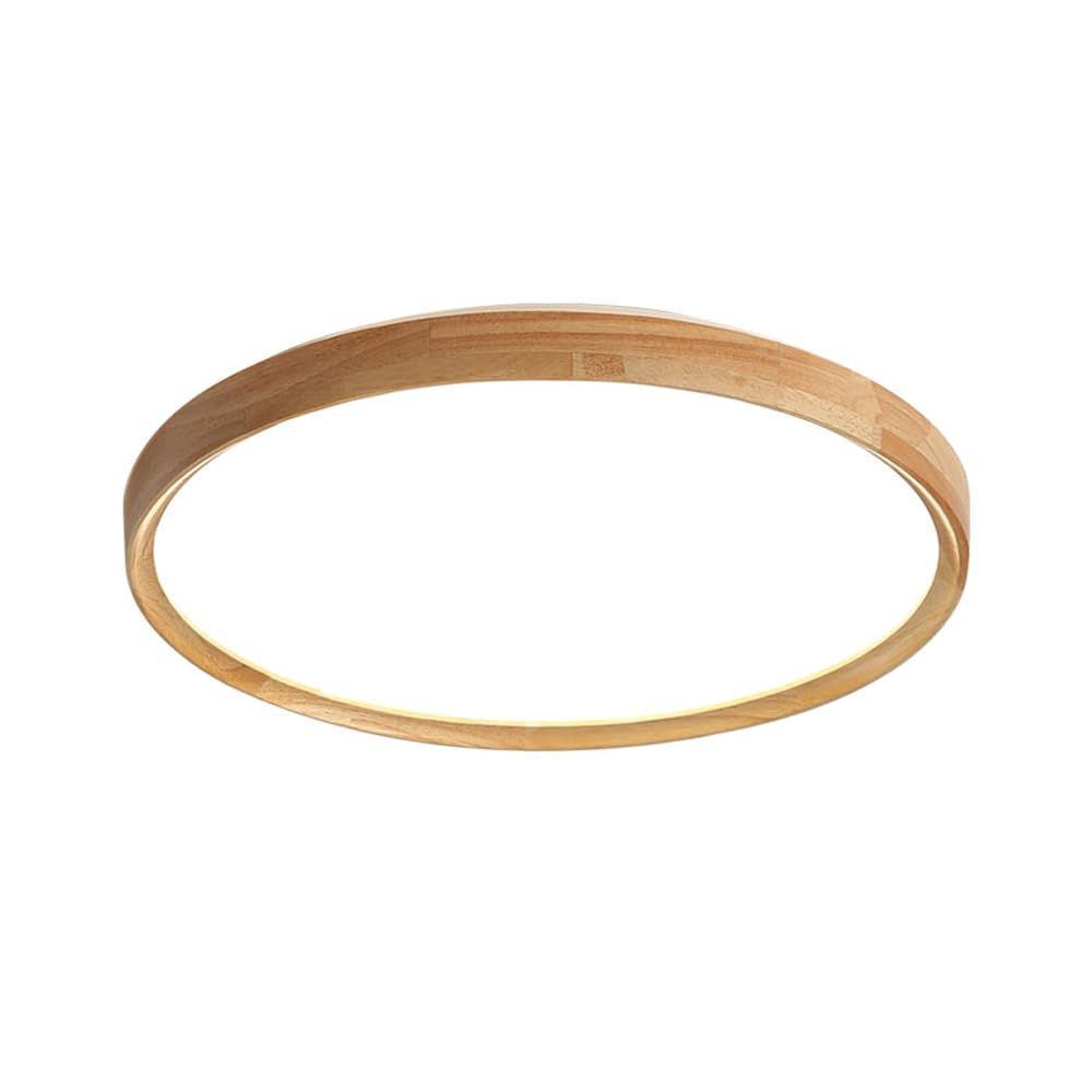 Plafonnier LED en bois 50 cm à intensité variable pour salon et chambre moderne
