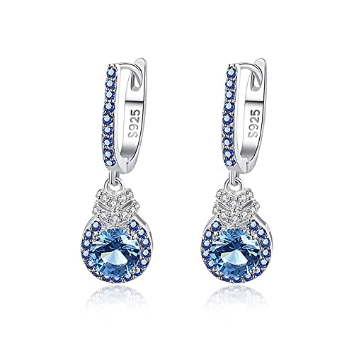 Boucle d'oreille bleu argent 925 hypoallergénique sans irritation pour mariage