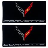 SR1 USA C8 Corvette Sun Visor Label Cover Decal - Set of 2 Domed Emblem Interior Decals Accessories Gloss Black for 2020-2026 Chevrolet Corvettes Stingray, Z06, Z51, E-Ray