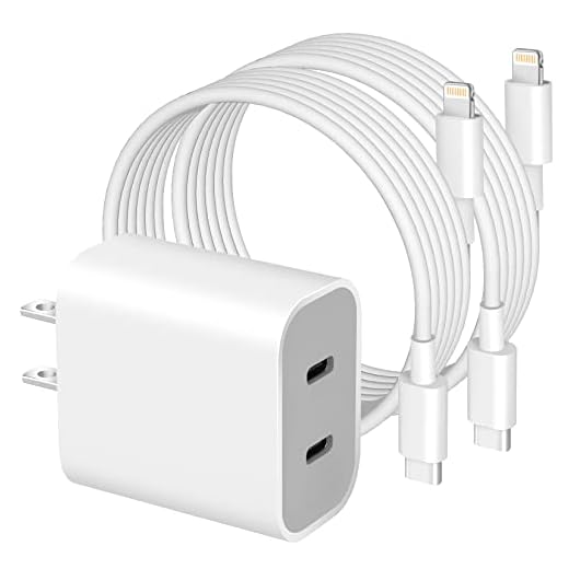 iPhone 14 Super Fast Charger,Dual Port USB C Charger [Apple MFi Certified] Apple USB C Wall Charger Plug with 2Pack Type C Quick Lightning Cable For iPhone 14/13/12/11/ProMax/Mini/XR/SE/8 Plus/AirPods