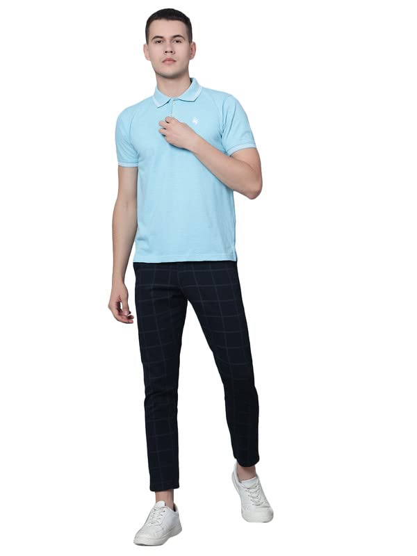 Image of Cantabil T-Shirt for Men l Breathable & Soft with Color Fastness Regular Fit Polo Neck Cotton Blend Fabric Solid Pattern