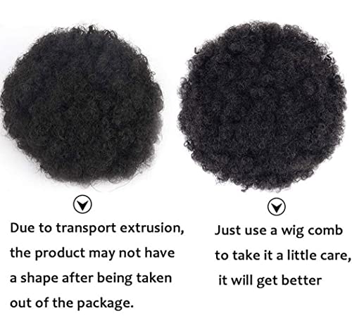 VASANA Afro Puff Drawstring Ponytail Bun Synthetic Fluffy Kinky Curly Hair Puff Bun Updo Hair Pieces Hair Extensions Afro Kinky Curly Ponytail for Women Girls (Black) - Image 3