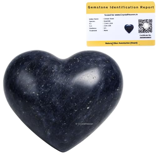 Image of Crystal Heaven Blue Aventurine Heart Palm Pebbles Stones For Anxiety Stress Relief Massage-Aaa Grade Original Healing Gemstone Agate Heart Palm Stone For Yoga Meditation Spiritual
