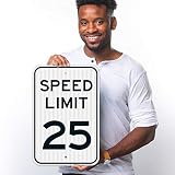 Sigo Signs Höchstgeschwindigkeits-25 MPH-Zeichen Federal 12 x18 3M Prismatic Engineer Grade Reflective Aluminium für die Außen- oder Innen
