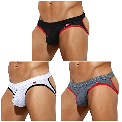 Casey Kevin Jockstrap para Hombre - 3 Piezas, Suspensorio Tanga Slips Ropa Interior Thong Deportivo Calzoncillos Transpirable