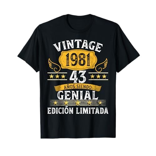 43 Cumpleaños 43 años hombre mujer retro vintage 1981 regalo Camiseta