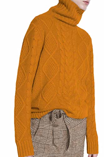 Image of Wool Sweaters Women's Turtleneck Pullover Female Loose Long Sleeve Tops Winter Thick Knitted Jumper