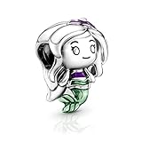 IBAGKE 925 Sterling Silver Dangle Charm Bracelet Beads Pendants summer sea series for Bracelets Charms birthday Gift (The Little Mermaid Ariel Charm)