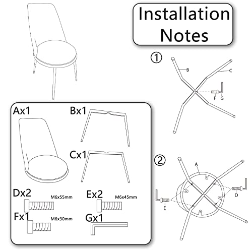 Sepnine Dining Chairs Set Of 2,Pu Upholstered Leather Side Chairs,Modern Kitchen Room Chairs Vanity Chairs With Rose Golden Legs For Kitchen Living Room #TOP6
