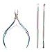 Produktbild upain Nagelhautentferner Nagelhautschieber Nagelhautzange Edelstahl Nagelhaut Nipper Trimmer Cuticle Pusher Scraper Cutter Peeler Remover Kit für Hände Maniküre Zehennagel 3 Stück