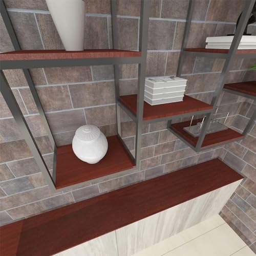 Image of HOME13 Vinyl Kitchen Self Adhesive Vinyl Decorative Red Brown Wooden Wallpaper for Kitchen Countertop Home /Office 2 Ft x 6 Ft with 2pcs