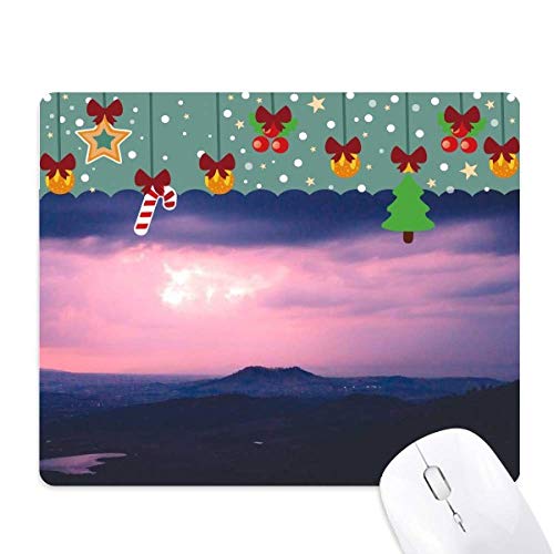 Tapis de souris Noël en caoutchouc ciel rose, le cadeau idéal pour sublimer un bureau