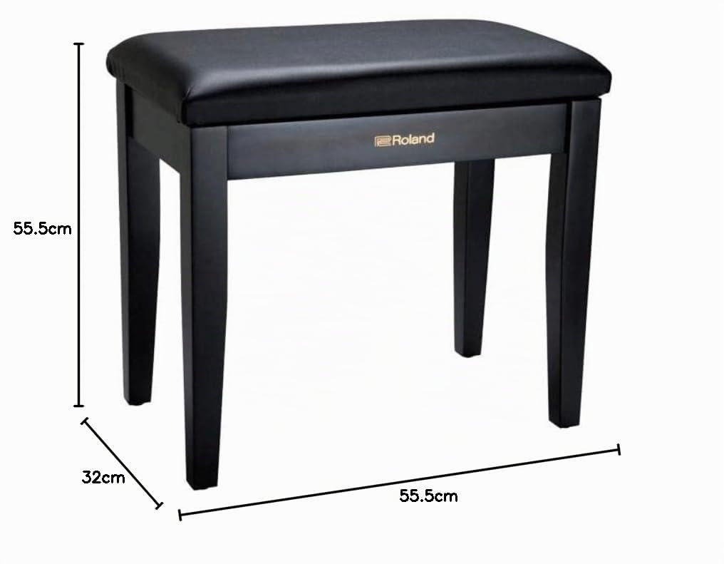 Roland Klavierbank in schwarzem Satin-Finish mit Vinyl-Sitz und Aufbewahrungsfach für Partituren – RPB-100BK