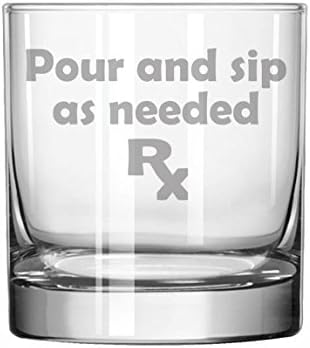 11 oz Rocks Whiskey Highball Glass Funny Prescription Nurse Pour and sip as needed