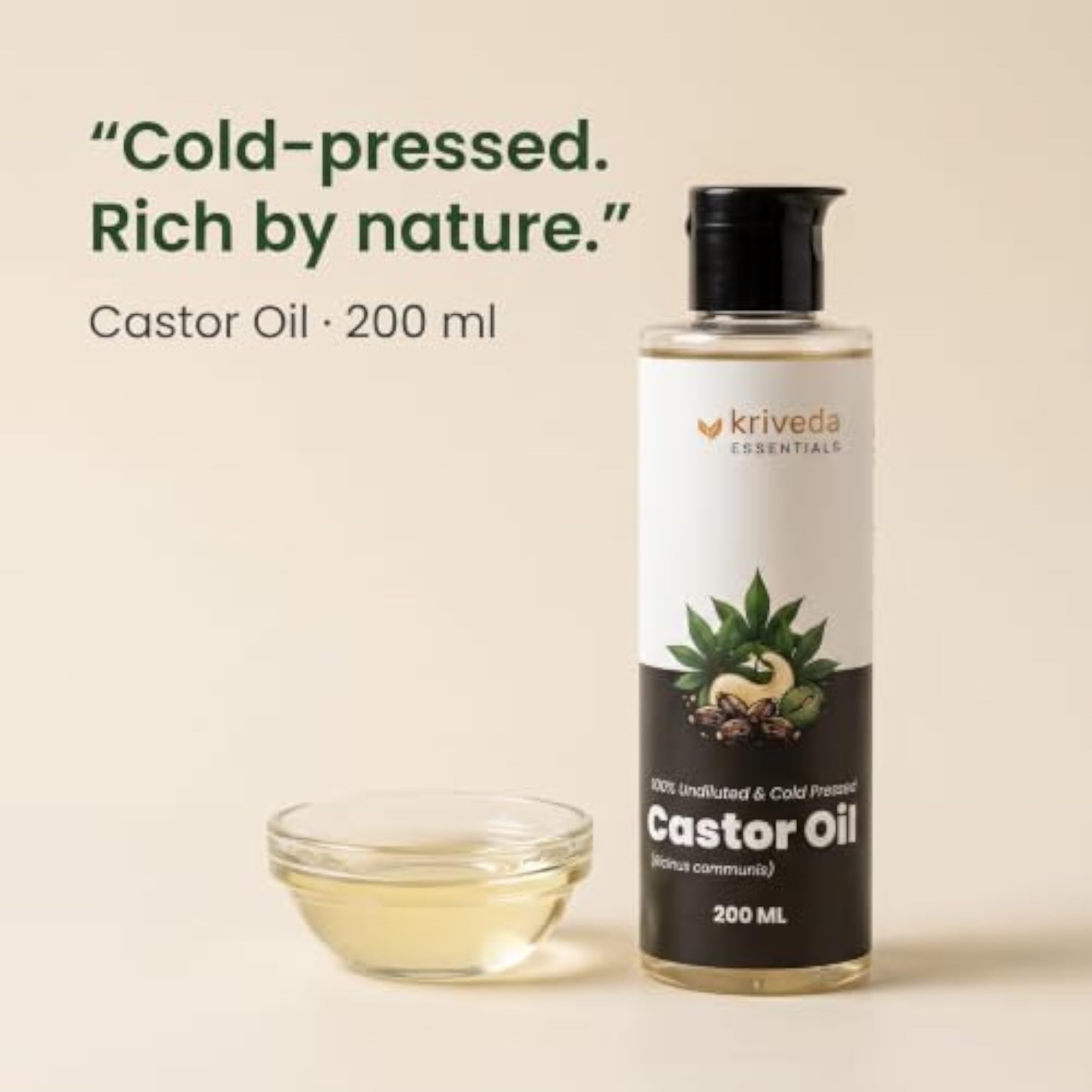 Cold Pressed Castor Oil, 200 ml