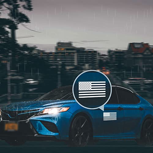 Die Cut Subdued Matte White American Flag Sticker 3" X 5" Tactical Military Flag Usa Decal Great For Car, Hard Hat. Car Vinyl Window Bumper Decal Sticker (1 Pair) #TOP5