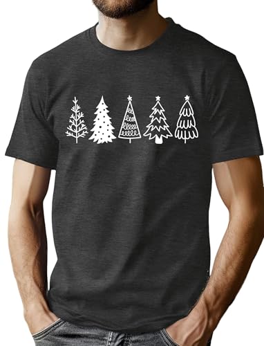 Christmas Shirts Men's The Most Wonderful Time of The Year Tee Xmas Plaid Tree Shirt Casual Holiday Tops