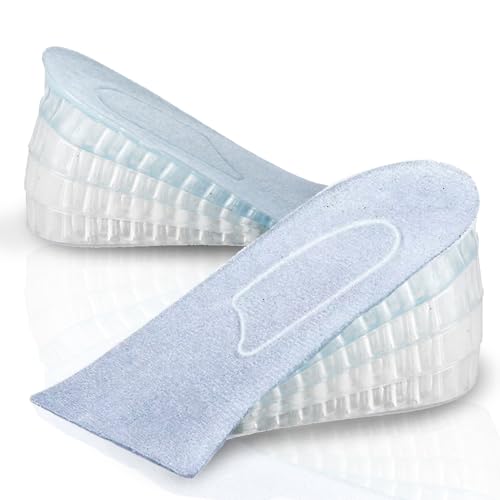 Alzas para Zapatos Hombre o Mujer. Capas hasta 6,5 cm. Plantillas Altura Taloneras Silicona Invisible. Plantilla para Ser Mas Alto. Aumentador de Altura Alzadores. Elevadoras Gel Fascitis. (Modelo 2)