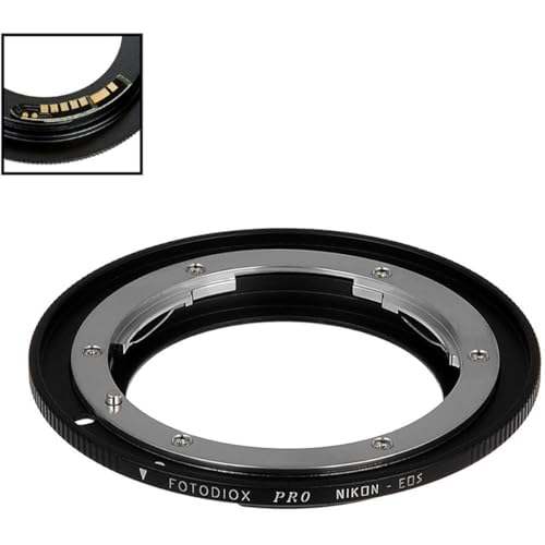 Image of Fotodiox Pro Lens Mount Adapter Compatible with Nikon Nikkor F Mount D /SLR Lens to Canon EOS (EF, EF-S) Mount D /SLR Camera Body - with Gen10 Focus Confirmation Chip