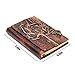 Rustic Diary Genuine Handmade Vintage Dragon Leather Bound Journal with Brass C Clasp For Men Women with 160 Blank Cream Colored Pages (5.5