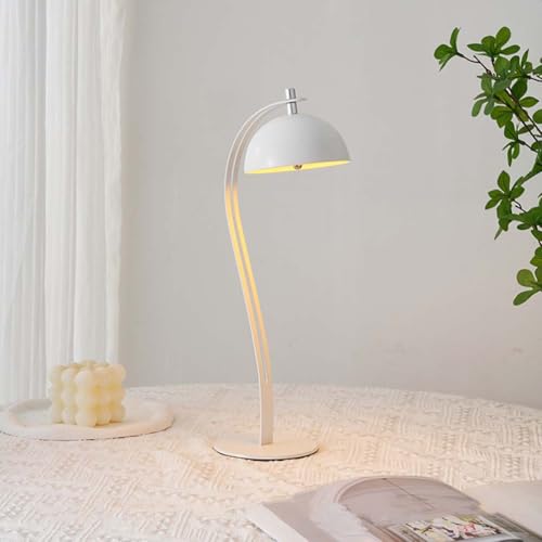 Lampada da tavolo ricaricabile a LED con lampada da tavolo senza fili dimmerabile a sfioramento Lampada da comodino regolabile con ricarica USB Lampada da lettura dal design moderno e creativo,Bianca