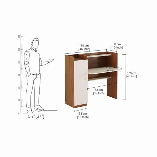 Image of FURNEASER Florian Engineered Wood Study Table for Home & Office, Computer & Laptop WFH Workstation, Gaming Table with Storage, Large Writing Desk for Students & Professionals