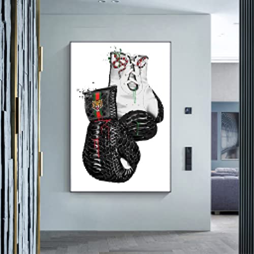 Affiche de boxe street art gants de graffiti toile déco de chambre 40x60cm sans cadre