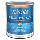 Valspar 24004 Clear Base Medallion Plus Interior Paint & Primer, Semi-Gloss, 1 Quart