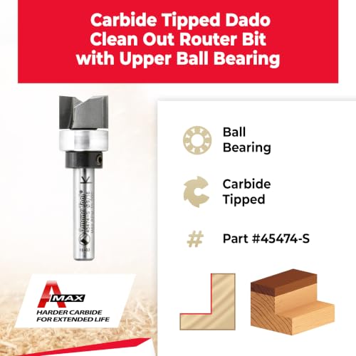 Image of Amana Tool - 45474-S Carbide Tipped Dado Clean Out 9 /16 Dia x 1 /4 Shank with Up