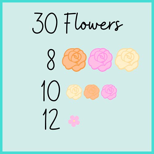 30 Tea Party Icing Flowers | Small Edible Roses | Pink and Ivory Sugar Flowers | Edible Flower Sprinkles | Simply Sucré