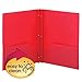 Smead Poly Two-Pocket Folder, Three-Hole Punch Prong Fasteners, Letter Size, Red, 3 Per Pack (87730)