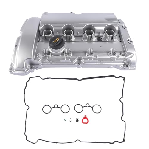 Image of Aluminum Engine Valve Cover Kit with Installed Gasket and Cap Replacement for 2007-2012 Mini Cooper R55 R56 R57 R58 R59 N14 Engine 11127646555 11127585907