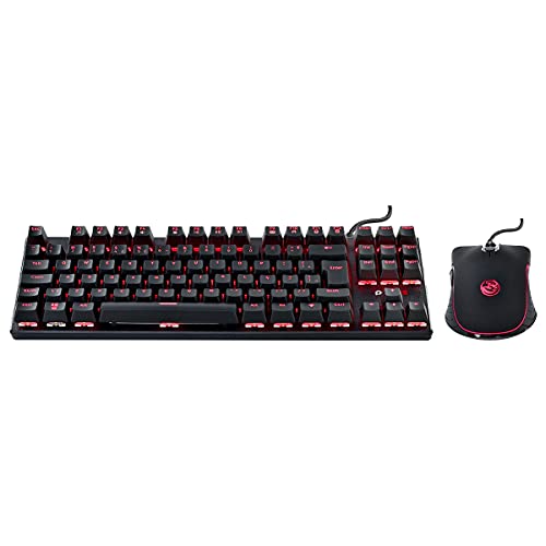 TECLADO MECÂNICO + MOUSE GAMER USB MK50LR OUTEMU BLUE ABNT2/ 4000 DPI SENSOR AVAGO 3050 LED VERMELHO
