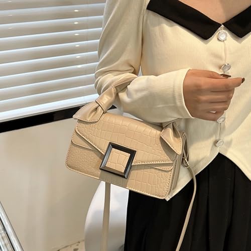 Image of Women Vegan Leather Evening Handbag Crocodile Pattern Handle Clutch Purse Cross Body Envelope Bag
