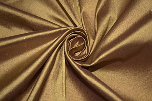 Soie dupion jaune marron 137 cm pour rideaux occultants et décoration d'intérieur