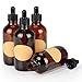 stonylab 120 ml (4 oz) 4-Pack Flacon Compte-gouttes en Verre, Marron Flacon en Verre Vide avec Compte-gouttes en Verre Conique, Étiquette pour Huiles Essentielles Fragrances