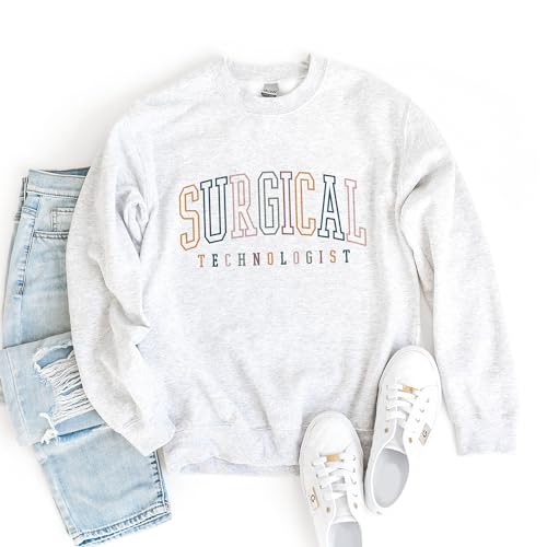 Surgical Tech Sweatshirt, CST Surgical Technologist, Operating Room, Scrub Surg Tech Grad Gift, Group Squad Team, Unisex Crewneck Ash Grey4