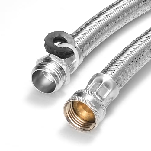 XUESNOF Garden Hose Extender, Kink-Free Saver,Braided Stainless Steel Water-Inlet Hose (Hose OD 0.87", ID 0.62") by XUESNOF - Image 6