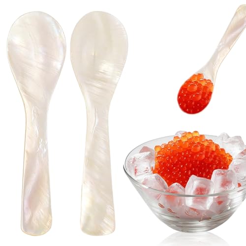 Caviar Spoons Mother of Pearl Spoons - 2PCS Handcrafted Caviar