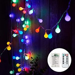 Fairy Lights Battery, 7M 60 LED Globe String Lights with 8 Lighting Modes, Fairy Light Battery Waterproof for Indoor…