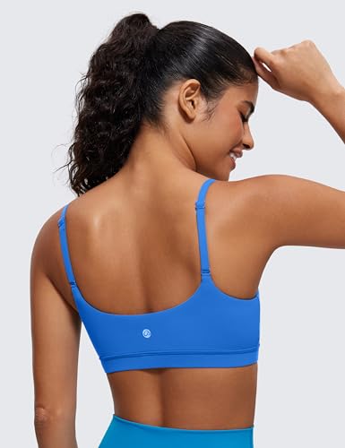Image of CRZ YOGA Butterluxe Scoop Neck Sports Bras | Light Support, Removable Pads, Yoga, Extremely Soft, U Back, Adjustable Spaghetti Straps, for Women