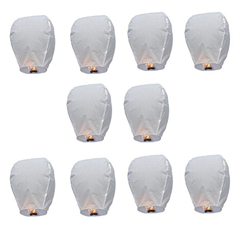 LANGING 10Piezas Blanco Oval Cielo Linterna Linterna de Kongming Chino Que Deseen lámparas